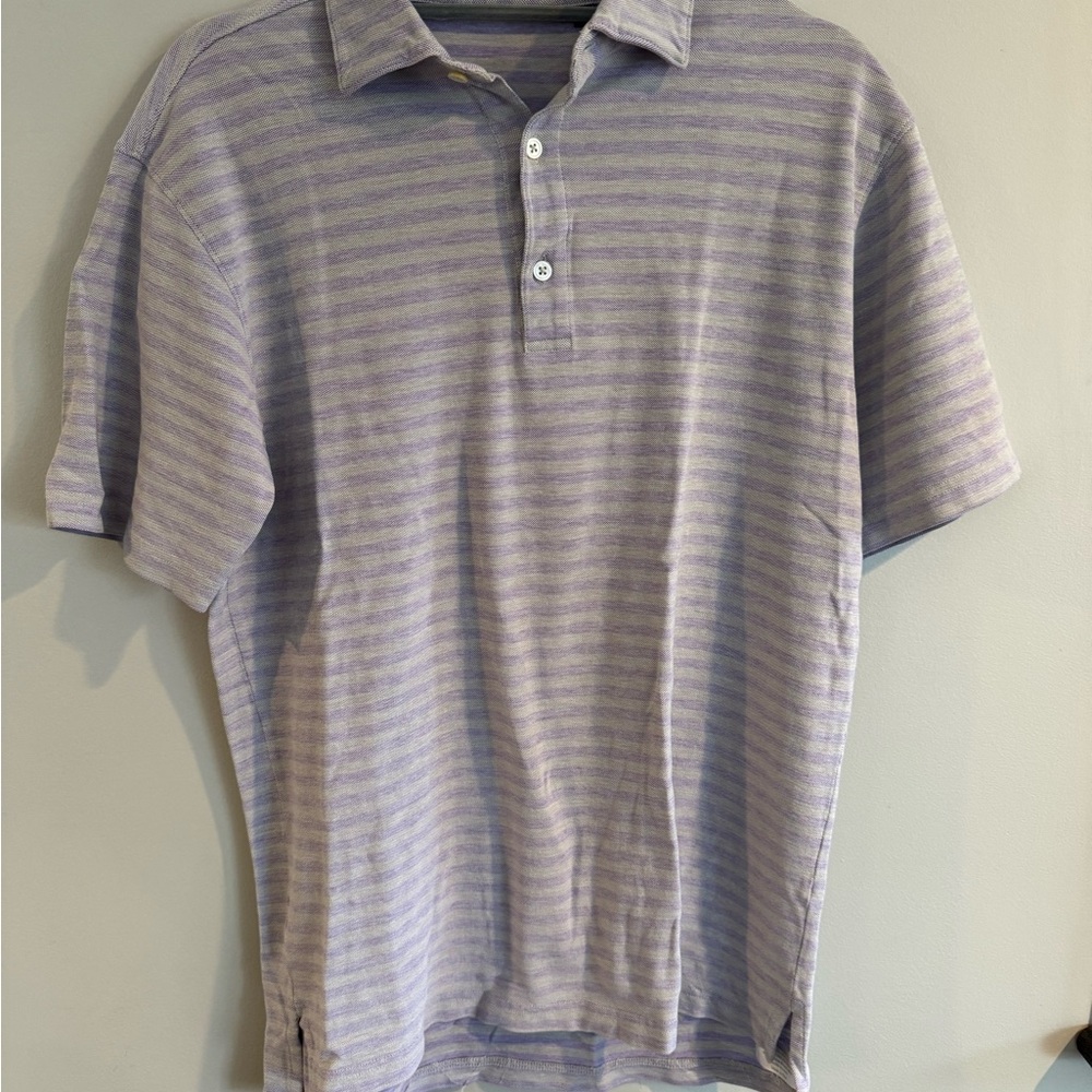 Men's Lavender Striped Polo Shirt